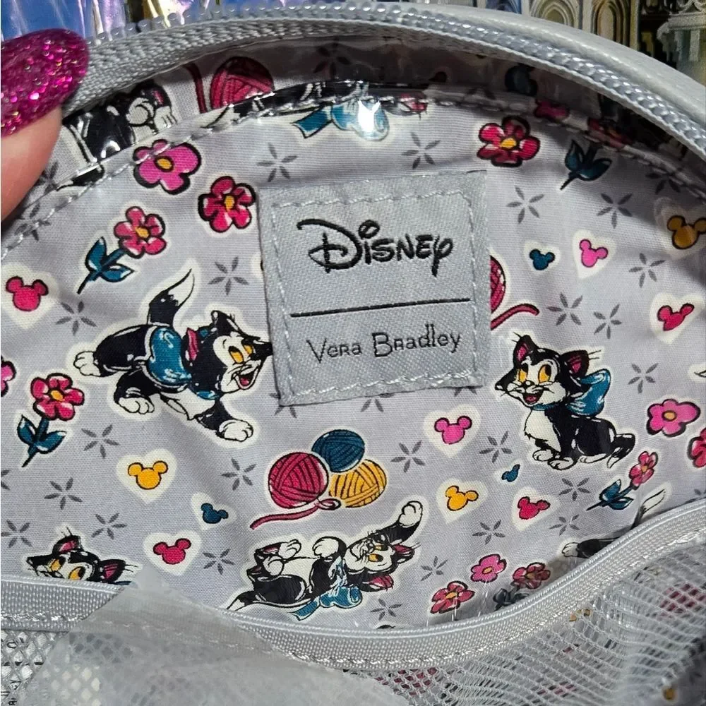Vera Bradley Disney Whimsy Mickey Minnie Cosmetic Case NWT Gray Paisley Travel
